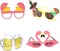 Creative Hawaiian Tropical Sunglasses - 8 Pack Luau Fancy Dress Party Supply
